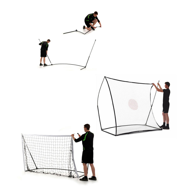 Kickster 2 in 1 voetbaldoel / voetbalrebounder 2,4 m x 1,5 m