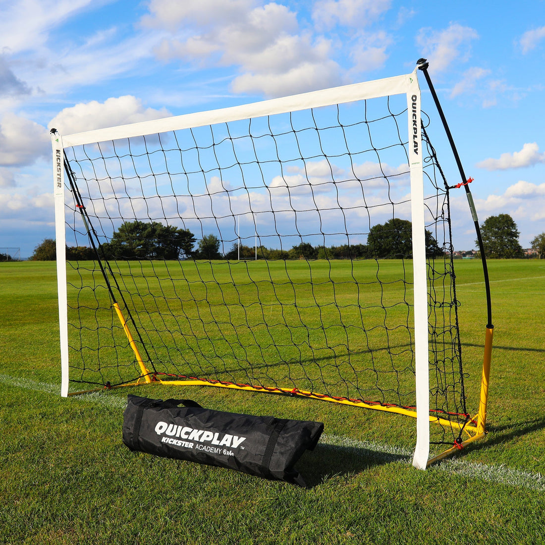KICKSTER Portable Football Goal 2.4m x 1.5m (Yellow) - QUICKPLAY EU