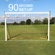 KICKSTER Portable Football Goal 2.4m x 1.5m (Yellow) - QUICKPLAY EU
