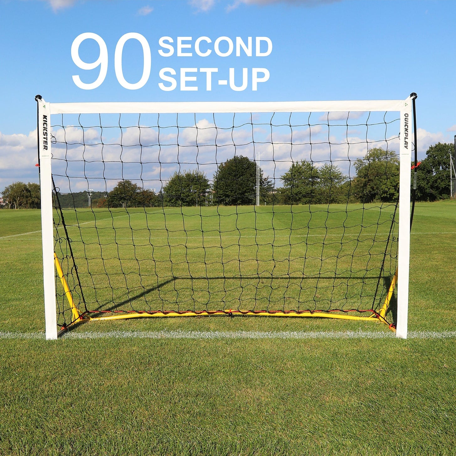 KICKSTER Portable Football Goal 240 x 150 cm (Yellow)