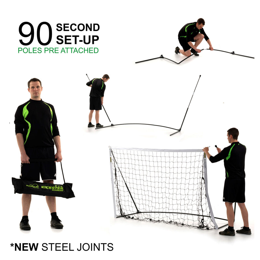KICKSTER Portable Football Goal 240 x 150 cm (Yellow)