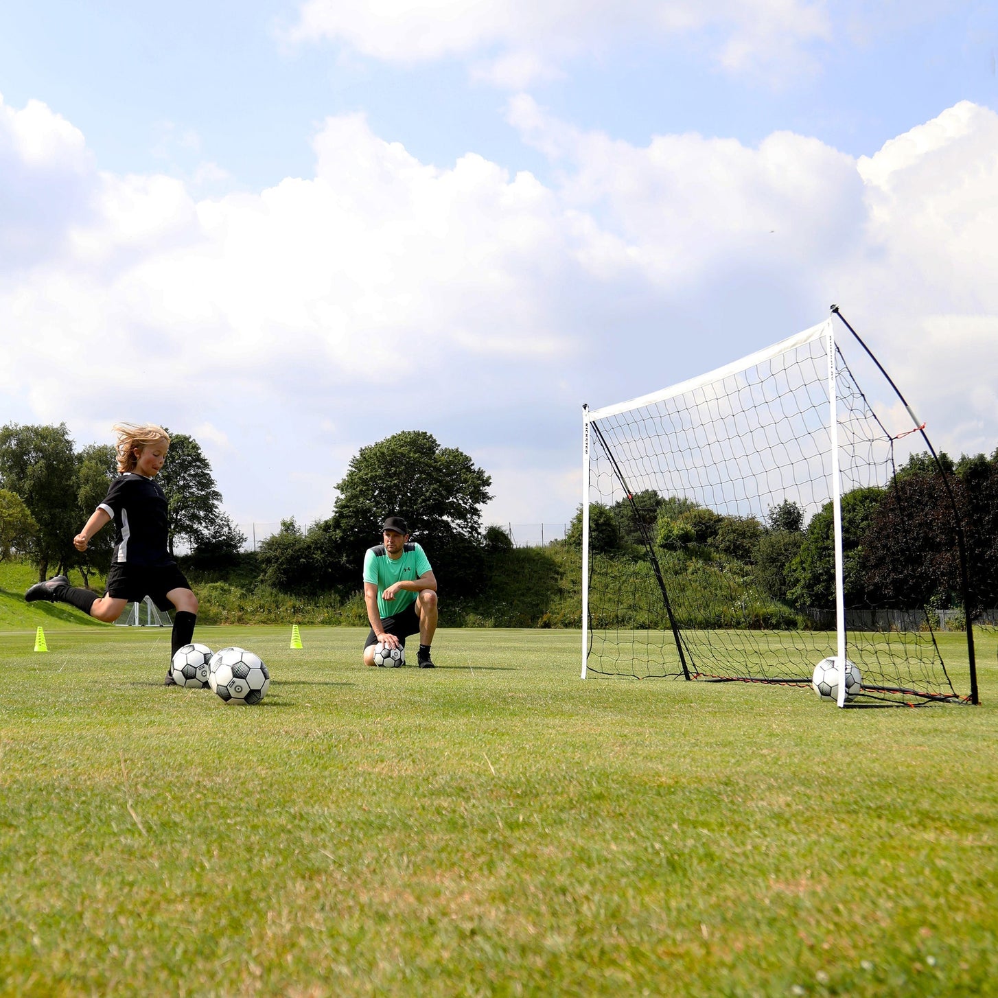 KICKSTER Portable Football Goal 240 x 150 cm (Yellow)